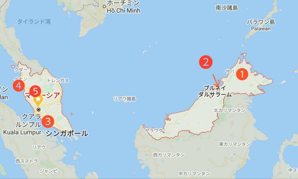 マレーシアの世界遺産　地図